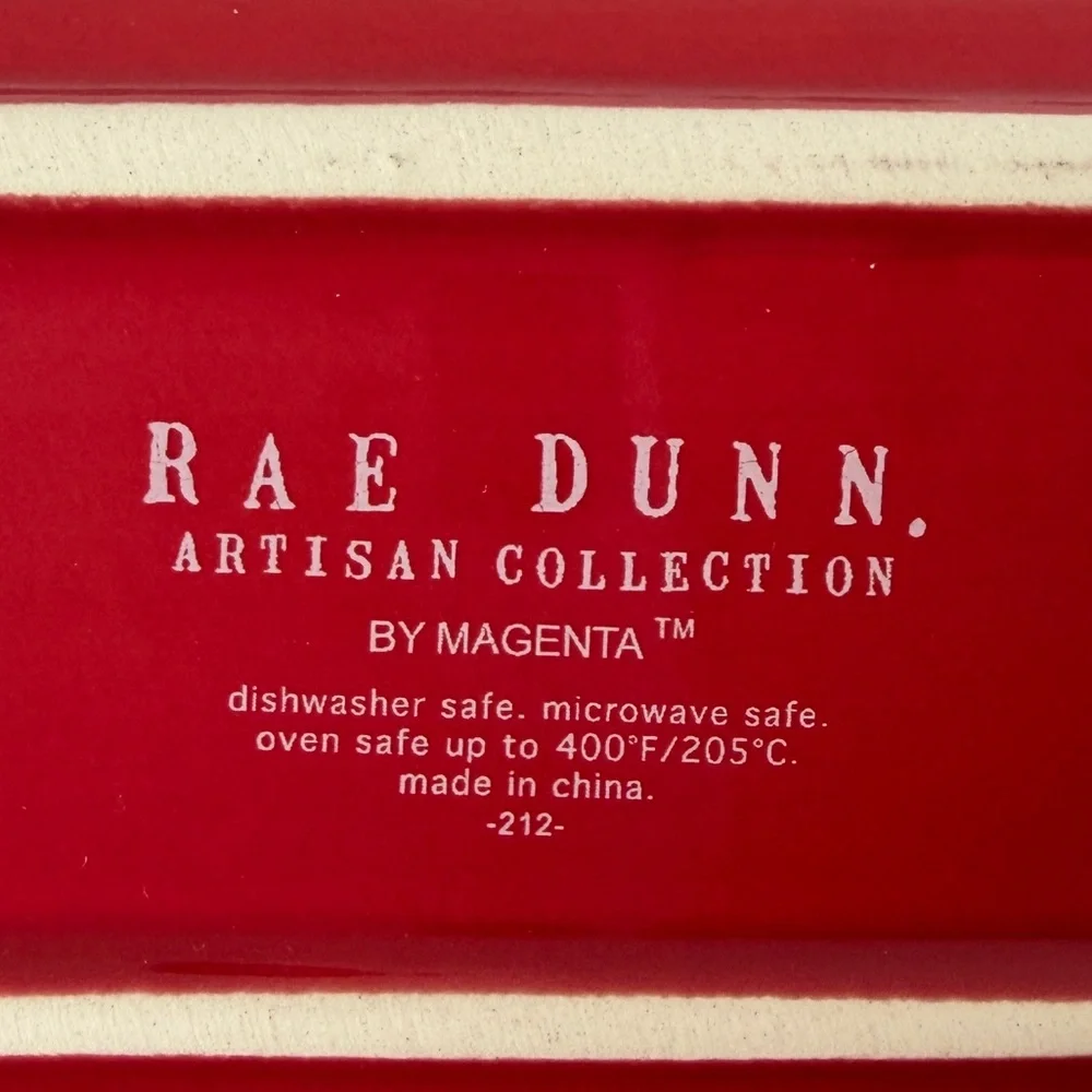 Rae Dunn‎ HO! HO! HO! Bread Loaf Pan Small Ceramic Casserole Dish Red Christmas